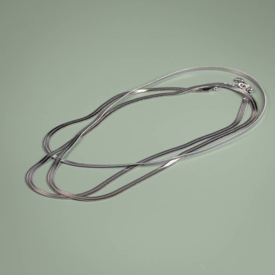 Luna snake halskæde - forsølvet 110 cm - 4 mm fra le mosch