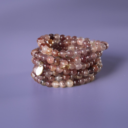 Haniel armbånd Peach Jaspis natursten 6mm fra le mosch