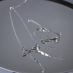 Lasly sløjfe snake smykke sæt - forsølvet - 3 mm fra le mosch