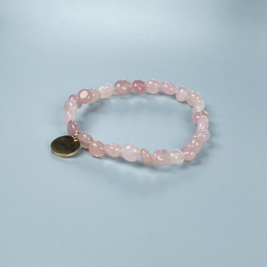 Cuba lucky armbånd i Rosa Kvarts fra le mosch