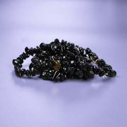 Lucky naturstensarmbånd i Sort Obsedian fra le mosch