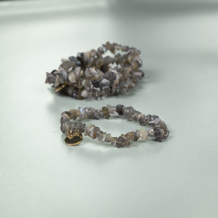 Lucky naturstensarmbånd i Labradorit fra le mosch