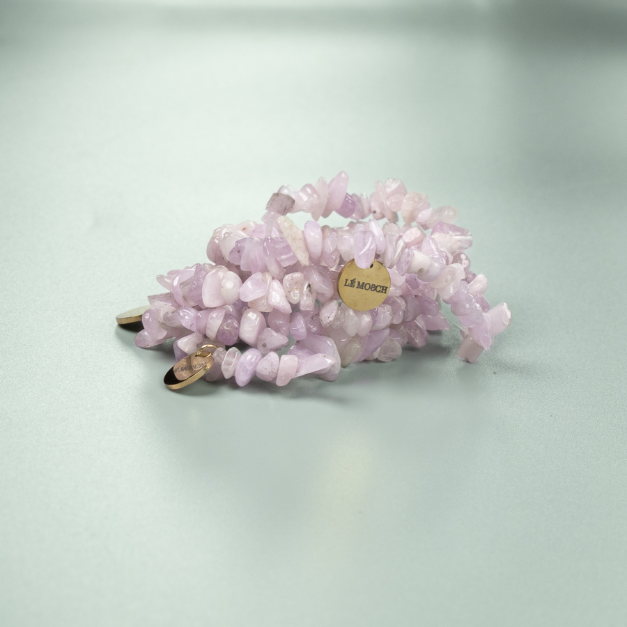 Lucky naturstensarmbånd i Kunzit Lilla fra le mosch