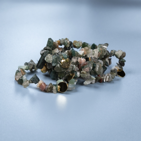 Lucky naturstensarmbånd i Indisk Agat chip sten fra le mosch