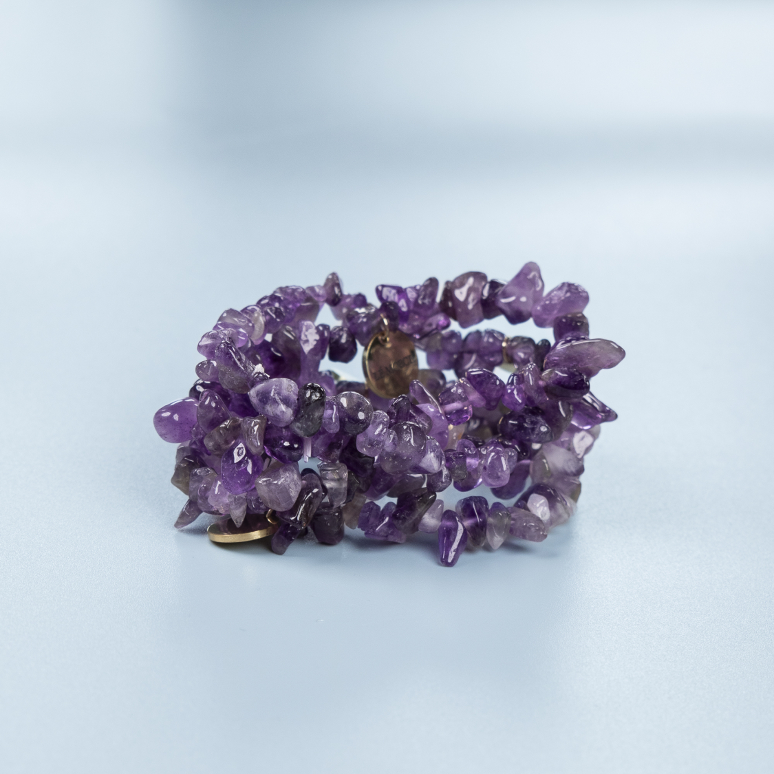 Lucky naturstensarmbånd amethyst chip sten fra le mosch