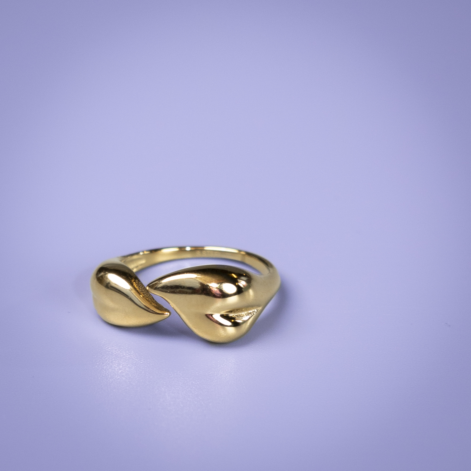Heart Hjerte ring i forgyldt fra le mosch