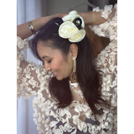 Duo Rose hårklemme i creme fra le mosch