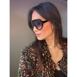 Fonda solbriller i Sort fra LÉ MOSCH, cool store solbriller, sorte smukke solbriller,