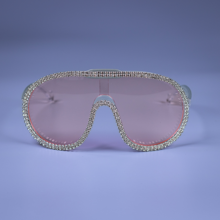 Dessie solbriller i Sheer med Rhinsten og Rosa glas fra le mosch