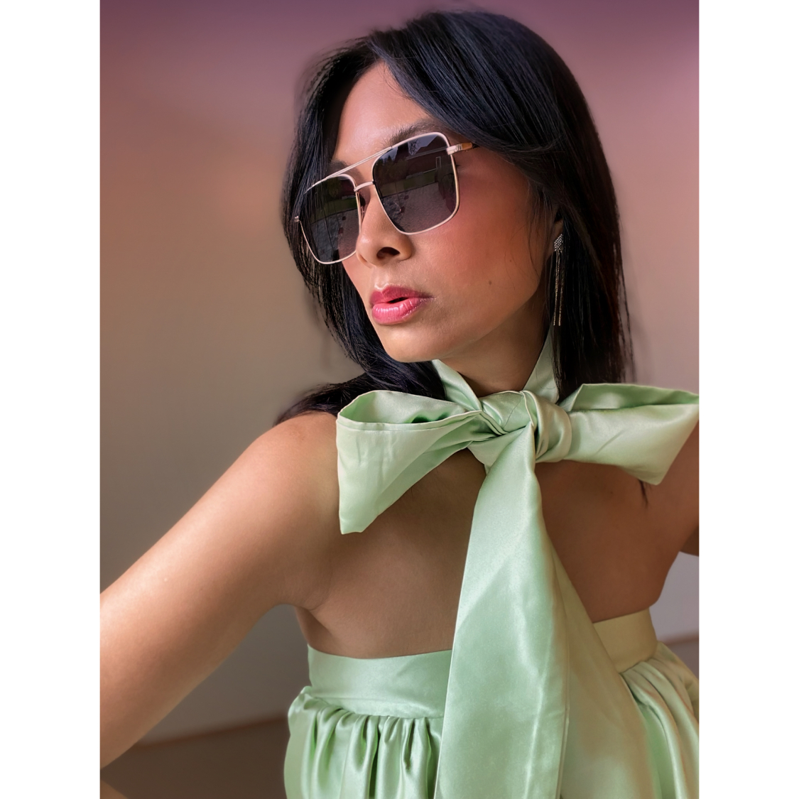 Eddie solbriller - Sølv med mørkt glas