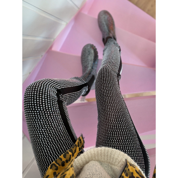 Naomi leggings med sølv nitter/rhinsten fra le mosch Naomi leggings med sølv nitter/rhinsten fra le mosch
