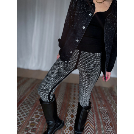Naomi leggings med sølv nitter/rhinsten fra le mosch