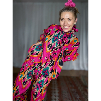 Lucca skjorte i Pink Tutti Frutti fra LÉ MOSCH, farverig skjorte i bomuld, festlig one size skjorte, Lucca skjorte i Pink Tutti Frutti fra LÉ MOSCH, farverig skjorte i bomuld, festlig one size skjorte,