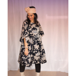 Lana kjole i Flora Print i Sort og Beige fra le mosch