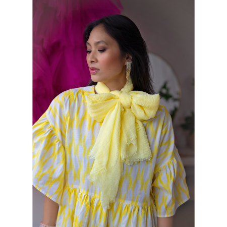 Lana kjole i Gul og Hvid fra le mosch