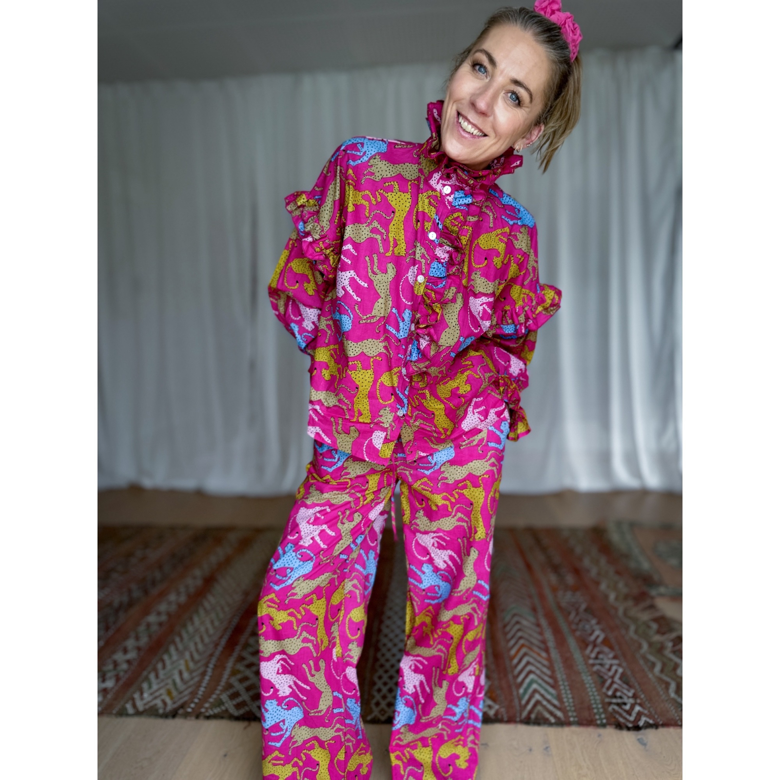 Lucca flæse skjorte med Leoparder - Pink