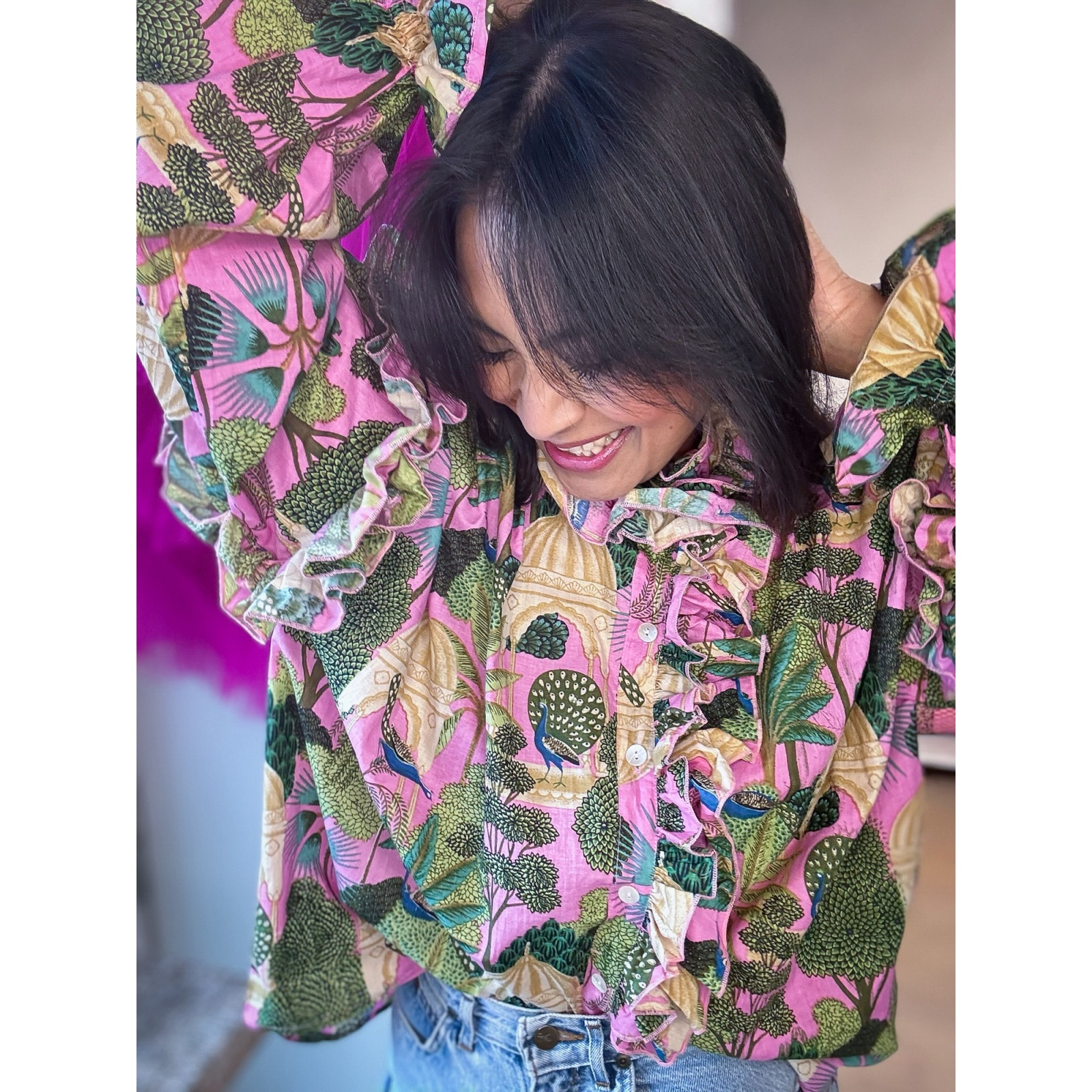 Lucca skjorte med Park Print - Rosa fra le mosch Lucca skjorte med Park Print - Rosa fra le mosch