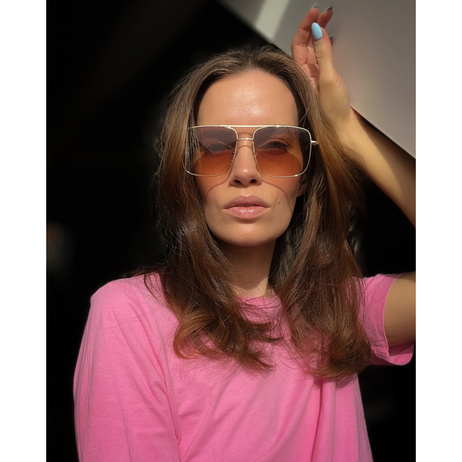 Eddie solbriller i Gylden og Brun fra le mosch