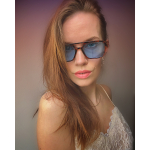 Cate solbriller i Turtle Med Blåt Glas Fra le mosch