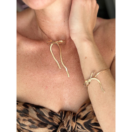 Lasly sløjfe snake smykke sæt - forgyldt - 3 mm