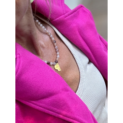 Indie halskæde med Violet Jaspis Natursten fra le mosch