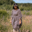 Lana kjole i Grafisk Print i Sort og Latte fra le mosch