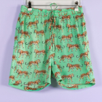 Grønne løse shorts med tiger print