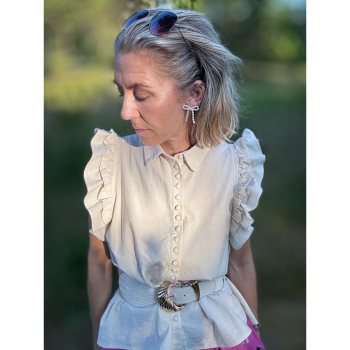 Lillah Sæt med Skjorte og Bukser i Creme fra le mosch