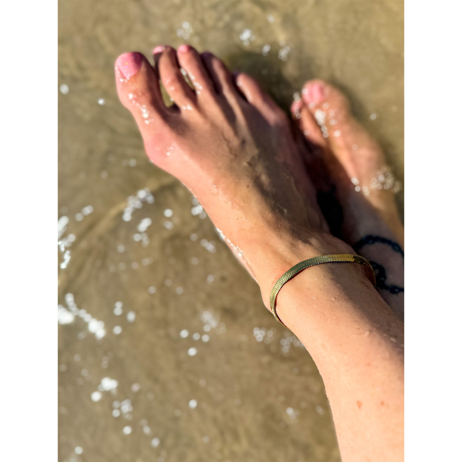 Ivalene armbånd og ankelkæde i forgyldt 20 - 23 cm fra le mosch