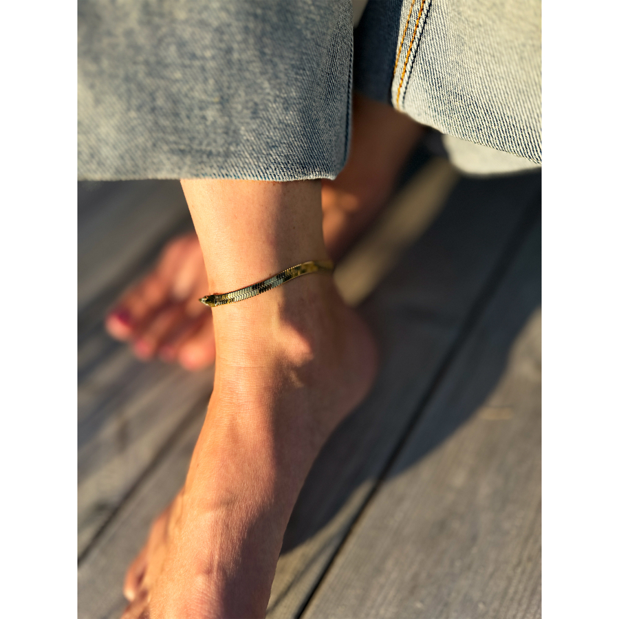 Ivalene armbånd og ankelkæde i forgyldt 20 - 23 cm fra le mosch