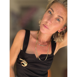 Luna snake halskæde - forgyldt 110 cm - 4 mm
