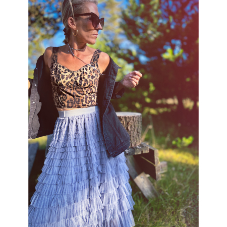 Tallulah Tyl Nederdel i Grå fra le mosch