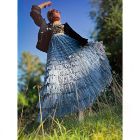 Tallulah Tyl Nederdel i Grå fra le mosch