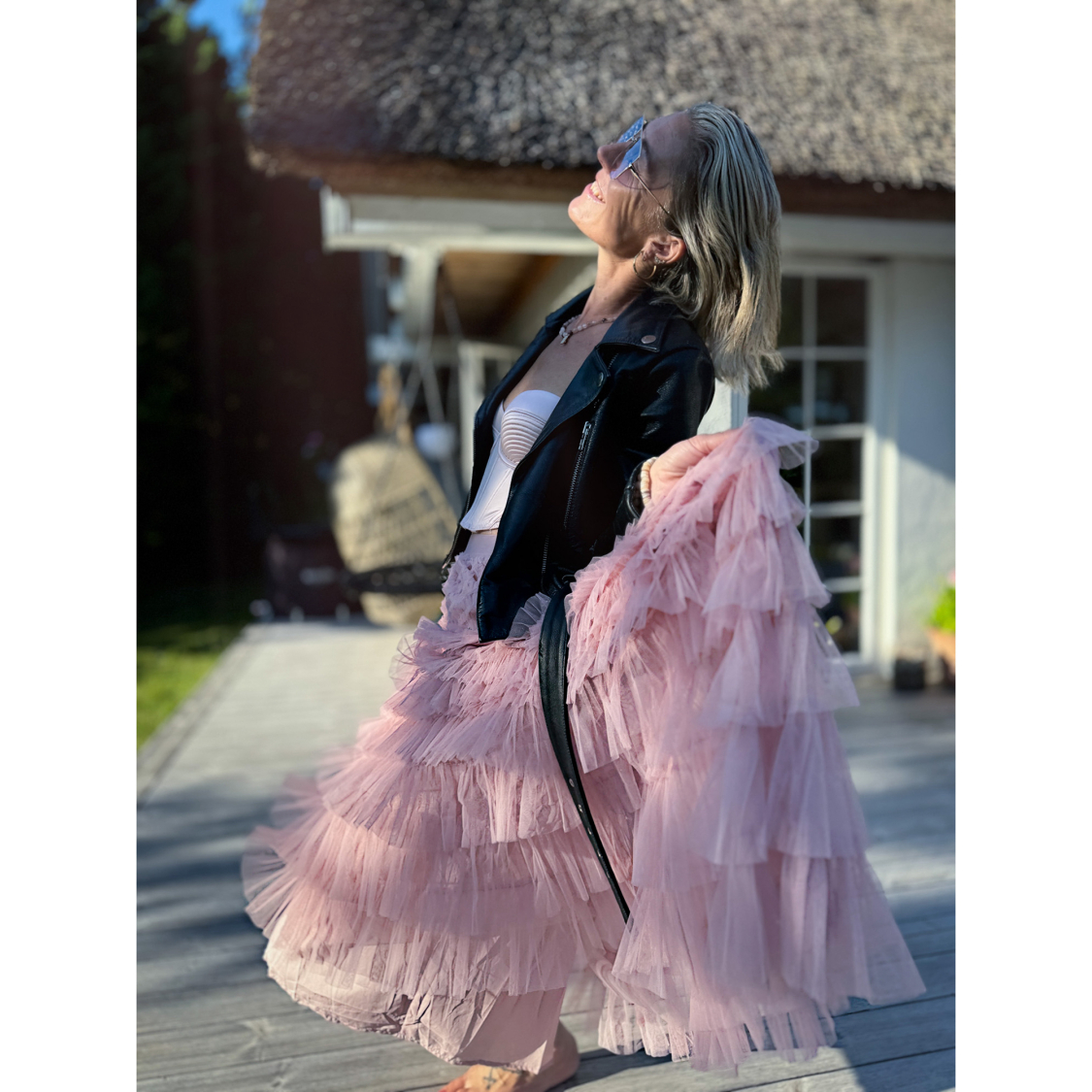 Tallulah Tyl Nederdel i Rosa fra LÉ MOSCH, festlig nederdel, anderledes og anvendelig nederdel, 