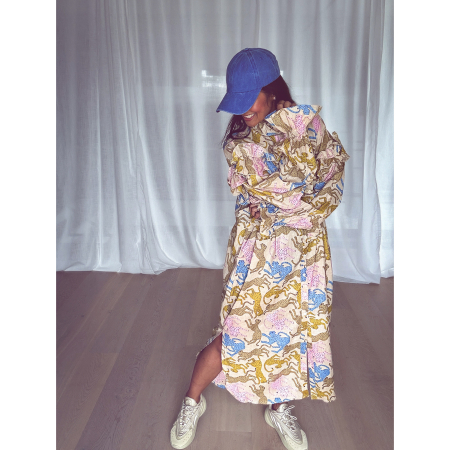 Isolde Skjorte Kjole Med Leoparder - Creme i 100% bomuld fra le mosch