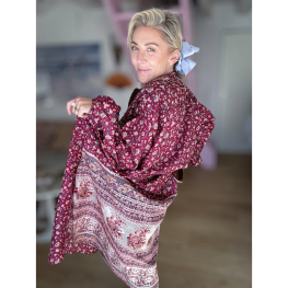 Janta silkemix kaftan kjole med flæse no 56