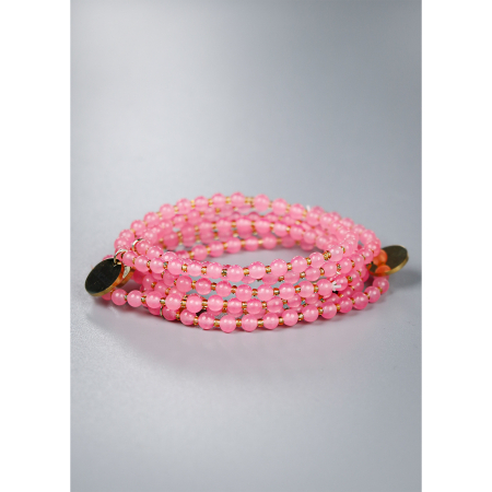 Jophiel natursten armbånd i Jade pink fra le mosch