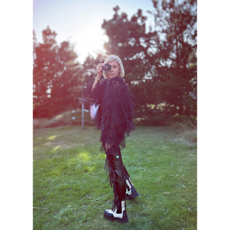 Tessie Tyl Cardigan i Sort fra le mosch