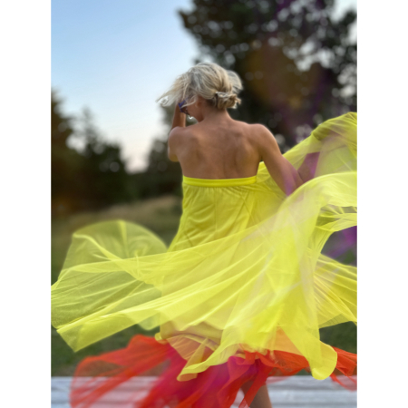 Tango Tyl Nederdel i Neon Gul fra le mosch