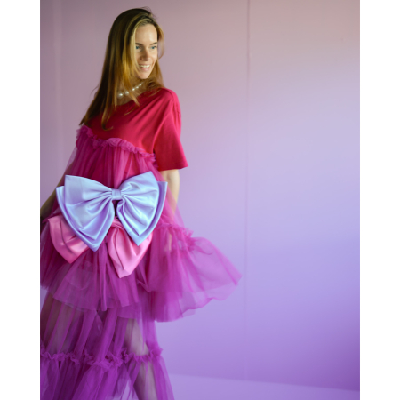 Kassandra Sløjfe i Lilla, satin sløjfe,