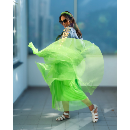 Tango Tyl Nederdel i Neon Grøn fra le mosch