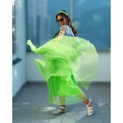 Tango Tyl Nederdel i Neon Grøn fra le mosch