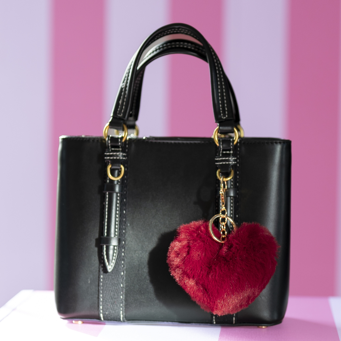 Zaza Nøglering plys hjerte i rød