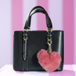 Zaza Nøglering plys hjerte i blush, taske charm, plys hjerte,