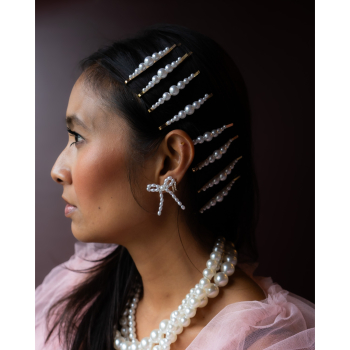 Sara Perle Hårspænde Hårnål HVID fra LÉ MOSCH