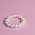 Pinta Perle Armbånd fra LÉ MOSCH, store hvide perler, 