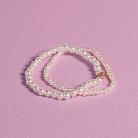 Patti Perle Armbånd sæt med 2 stk. fra LÉ MOSCH