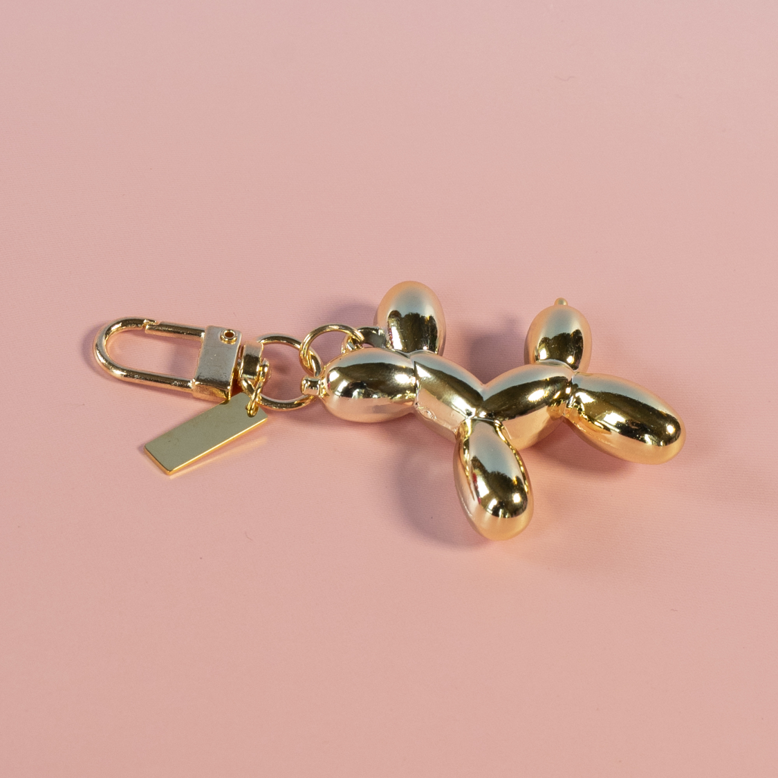 Ballon Fido Nøglering i gylden fra LÉ MOSCH, nøglering med hund, taskecharm med hund,