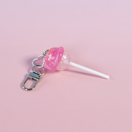 Lollipop Nøglering fra LÉ MOSCH, nøglering med slikkepind, taskecharm med slikkepind,