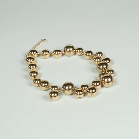 Pauli Halskæde med gyldne kugler fra le mosch
